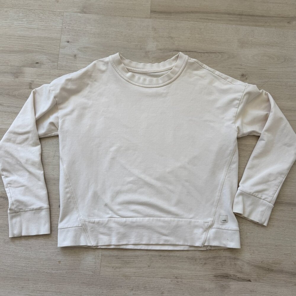 Vuori Crew Neck Sweatshirt Boxy Cream Yoga